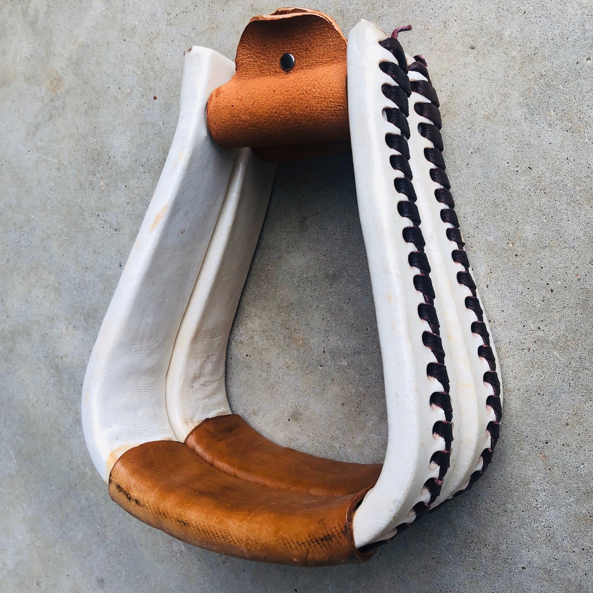 Roper Stirrups Over Shoe Rawhide With Leather Lacing