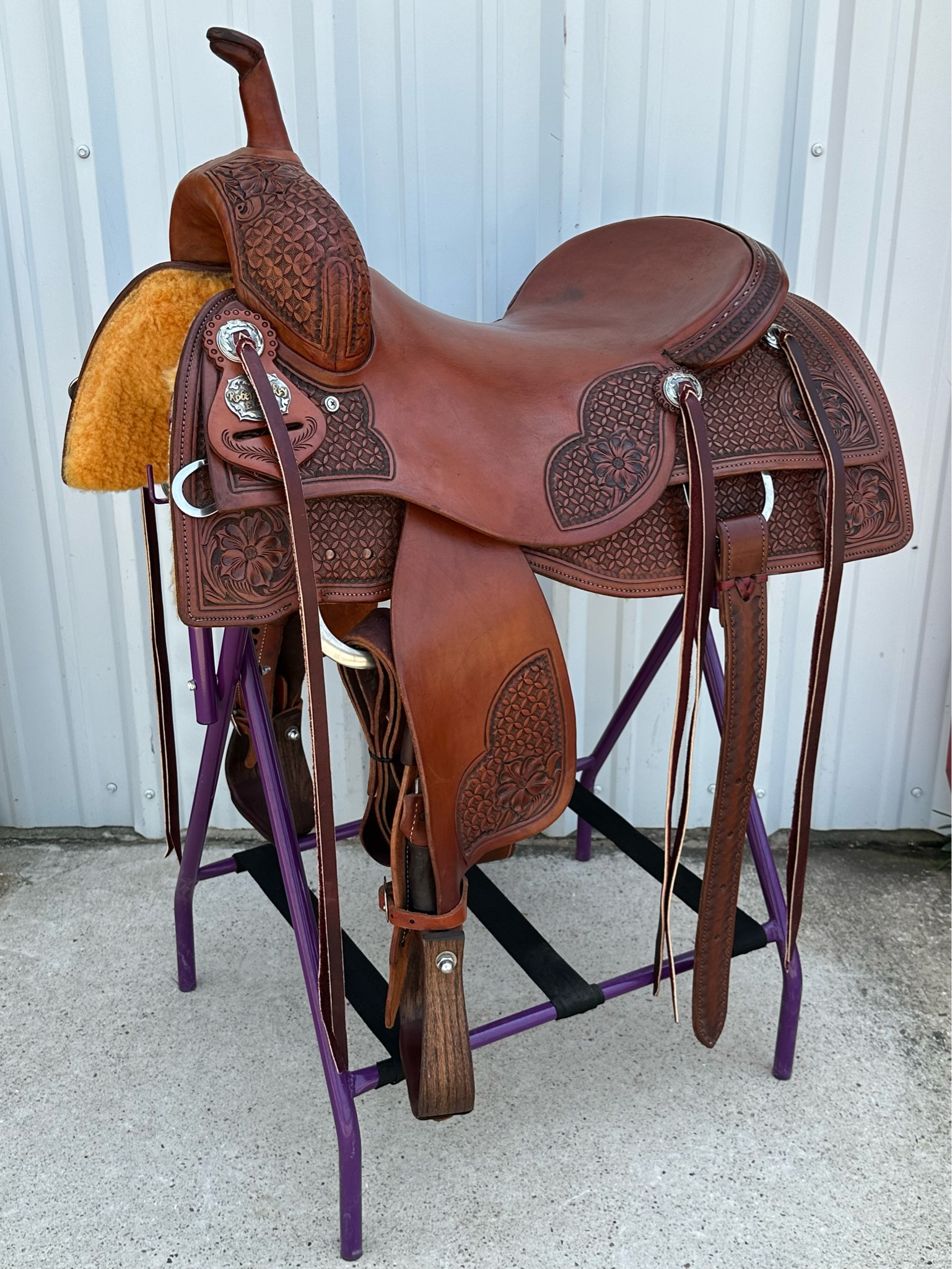 Robert Teskey Elite Cutting Horse Saddle with a 17- inch Hard Seat