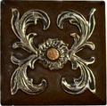 Concho Square Gs Scrolls With Copper Flower
