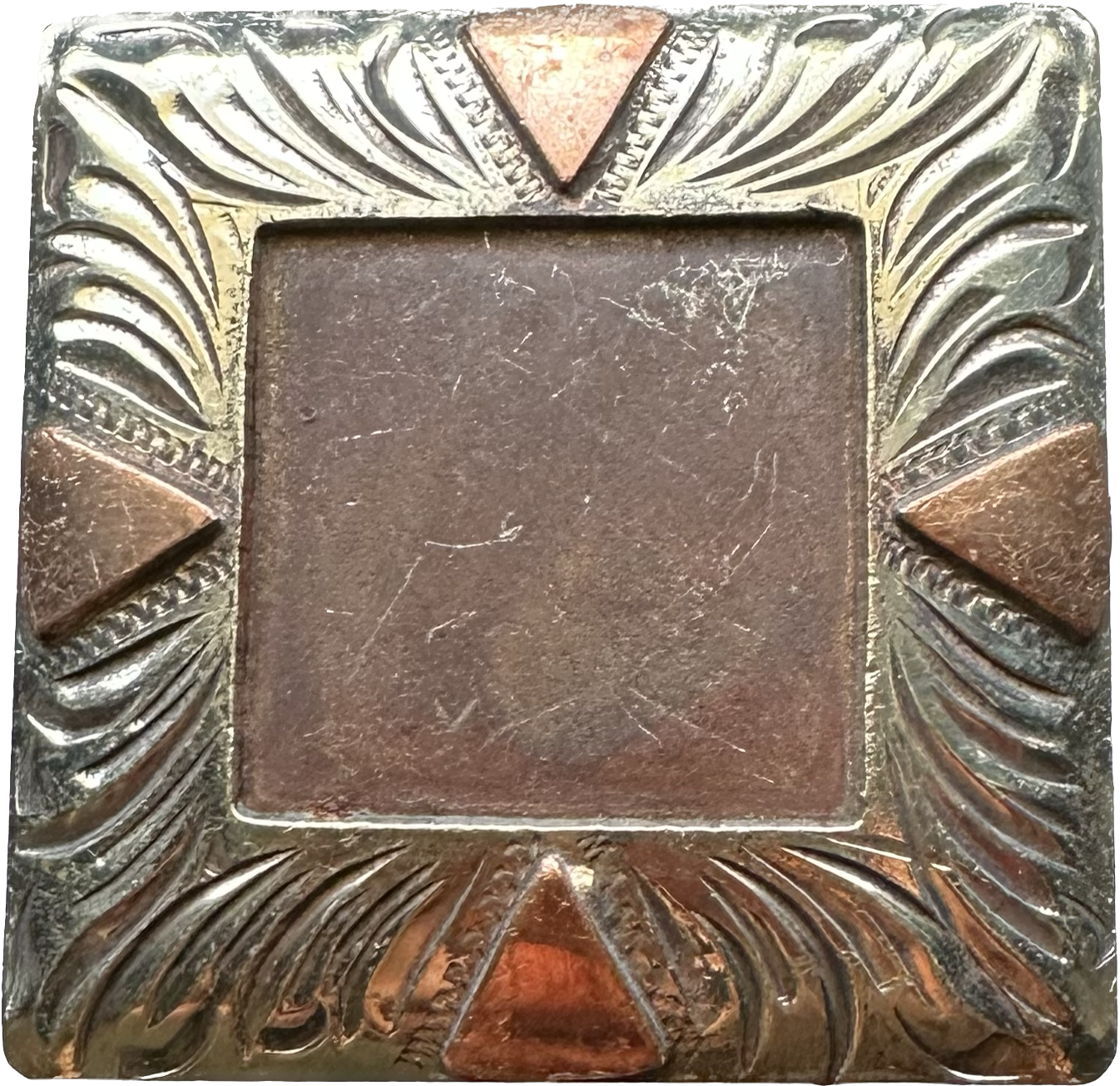 Concho Antique Square Gs Border With Copper Triangles