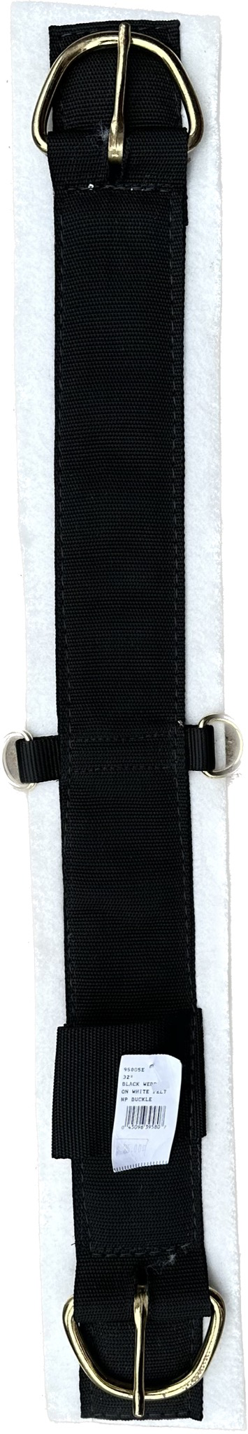 Felt Padded Nylon Straight Western Cinch With Brass Buckles