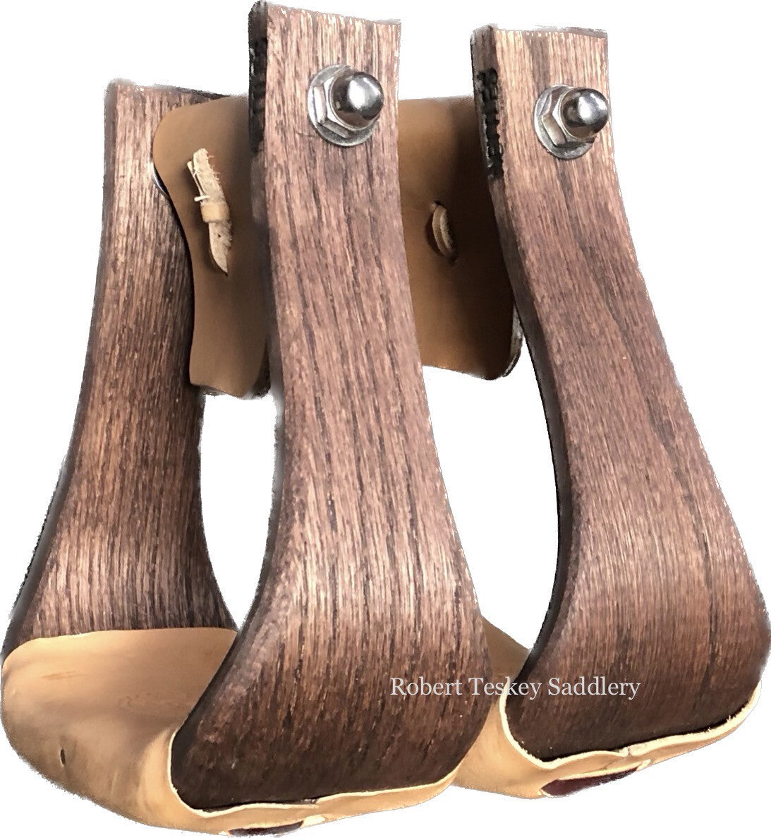 The Chisholm Ronnie Nettles Stirrups with 3- inch Tread Width in Gunstock Finish