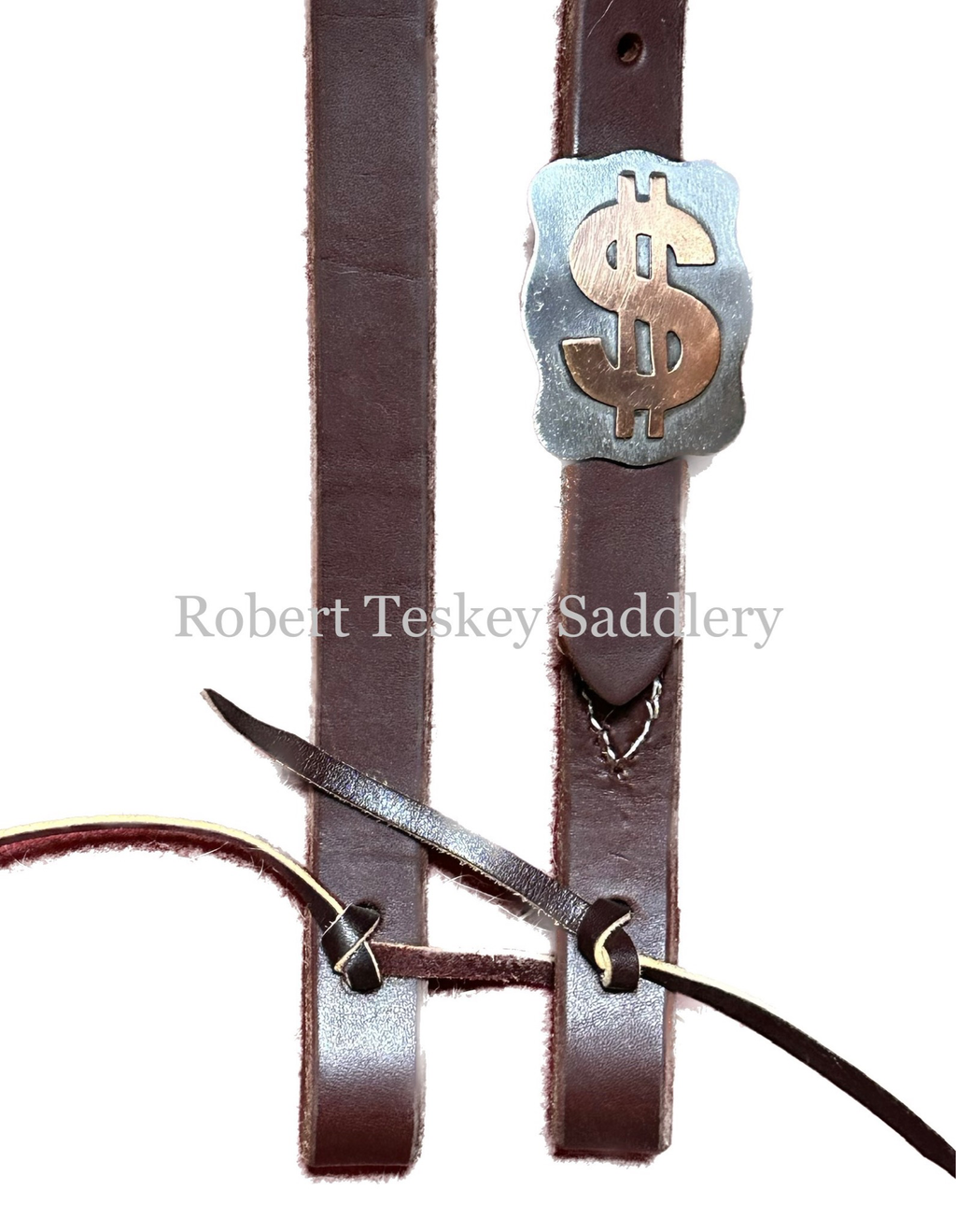 Robert Teskey Single Slide Ear Headstall With One Antique Finish Rhombus Buckle With Ss Floral Trim Width