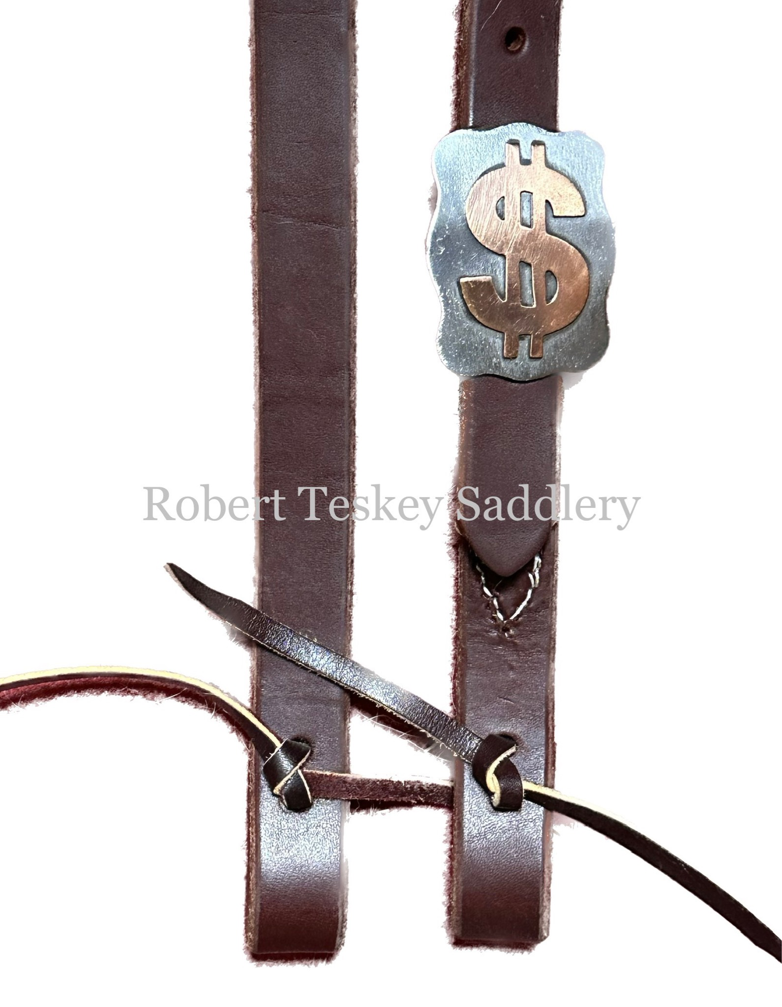 Robert Teskey Single Slide Ear Headstall With One Antique Finish Rhombus Buckle With Ss Floral Trim Width