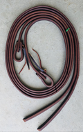 Premium Leather Split Reins With Water Loop Closure Weighted Bit Ends & Bottoms In Finish 8’ Length In Two Widths Available