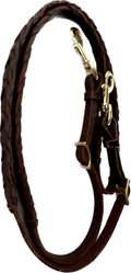 Premium Barrel Rein With Two Adjustable Brass Snap Bit End Closures Laced In Ed Finish 8’ Length Width