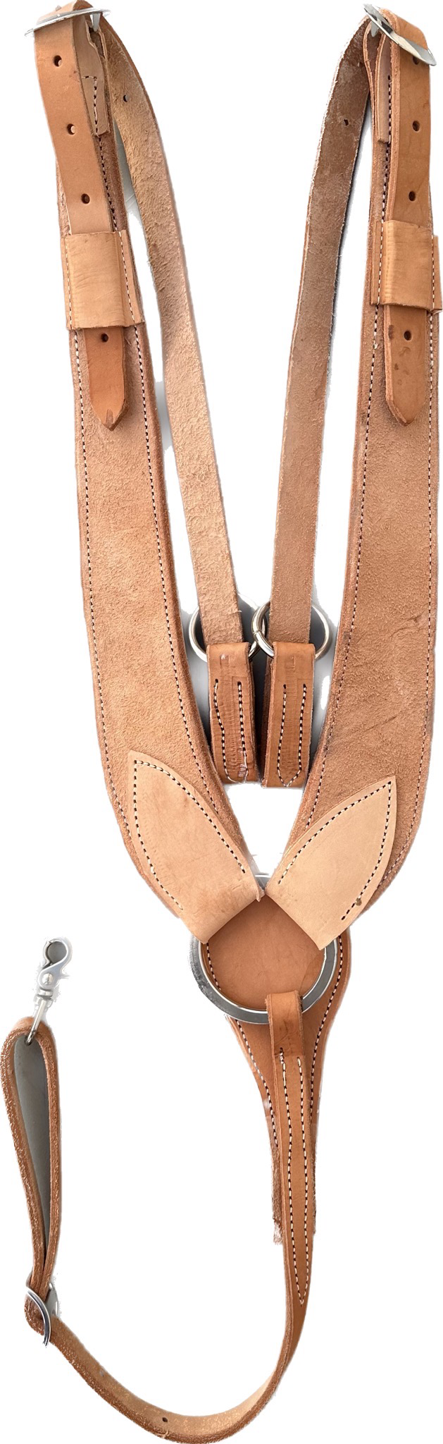 Pulling Collar Rough-Out Leather In Finish With Length Shoulder Pieces & Length Pulling Tugs