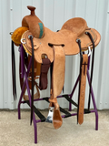 Robert Teskey Western Strip Down Roping Saddle with a 16- inch Rough Out Seat