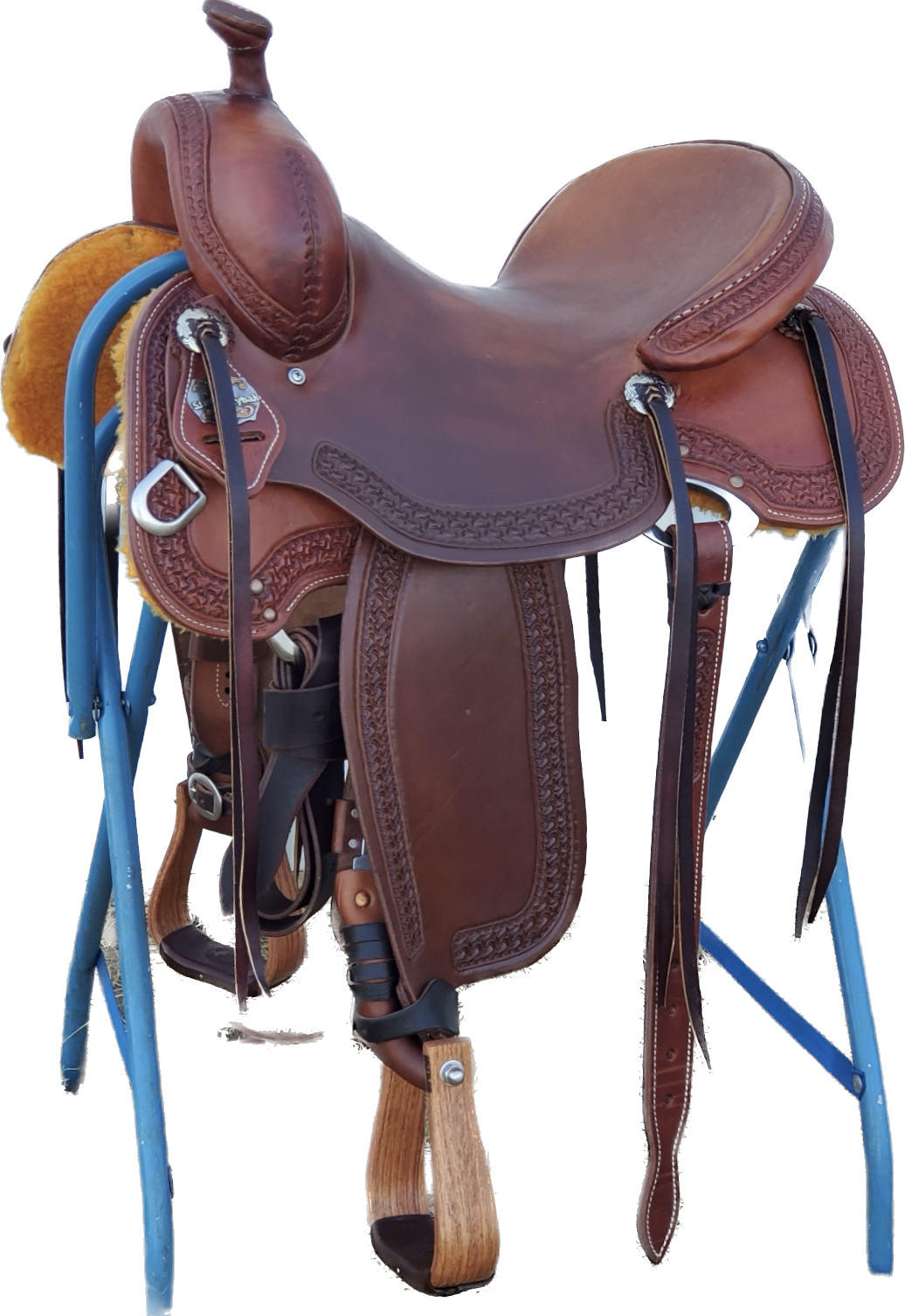 Stuart Rybak CowHorse Saddle Light Chestnut with a 15 1/2” Rough-out Seat 0614