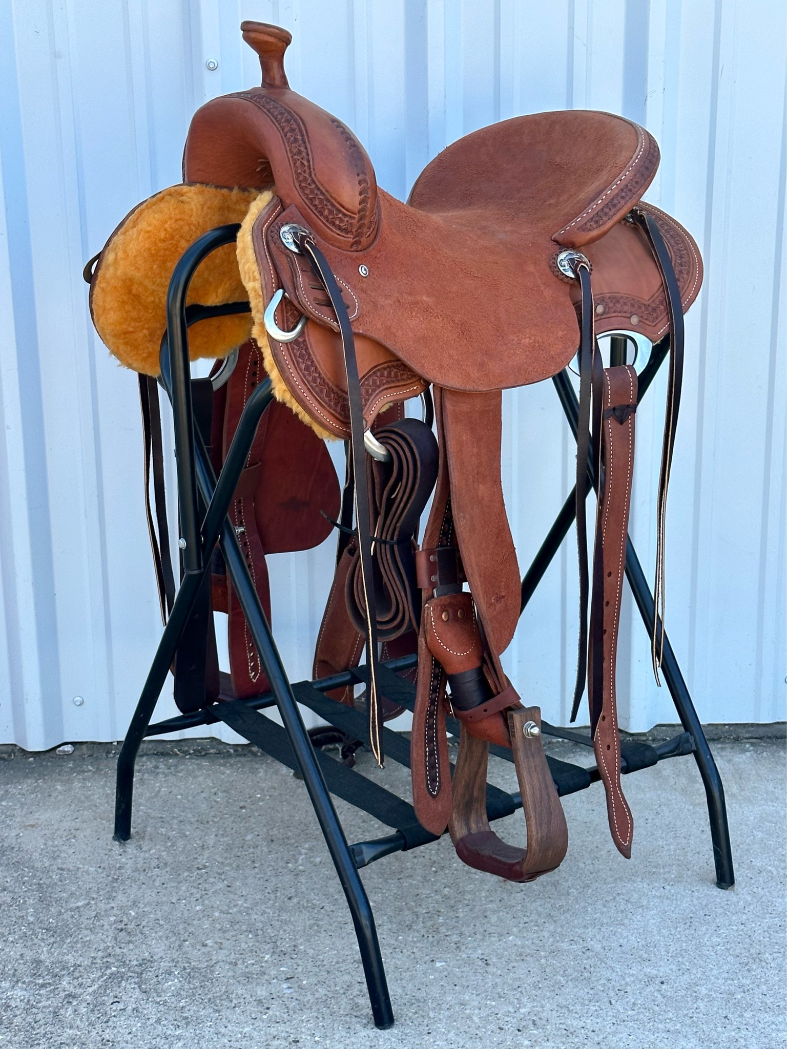 Stuart Rybak CowHorse Saddle with a 16- inch Rough Out Seat 080324