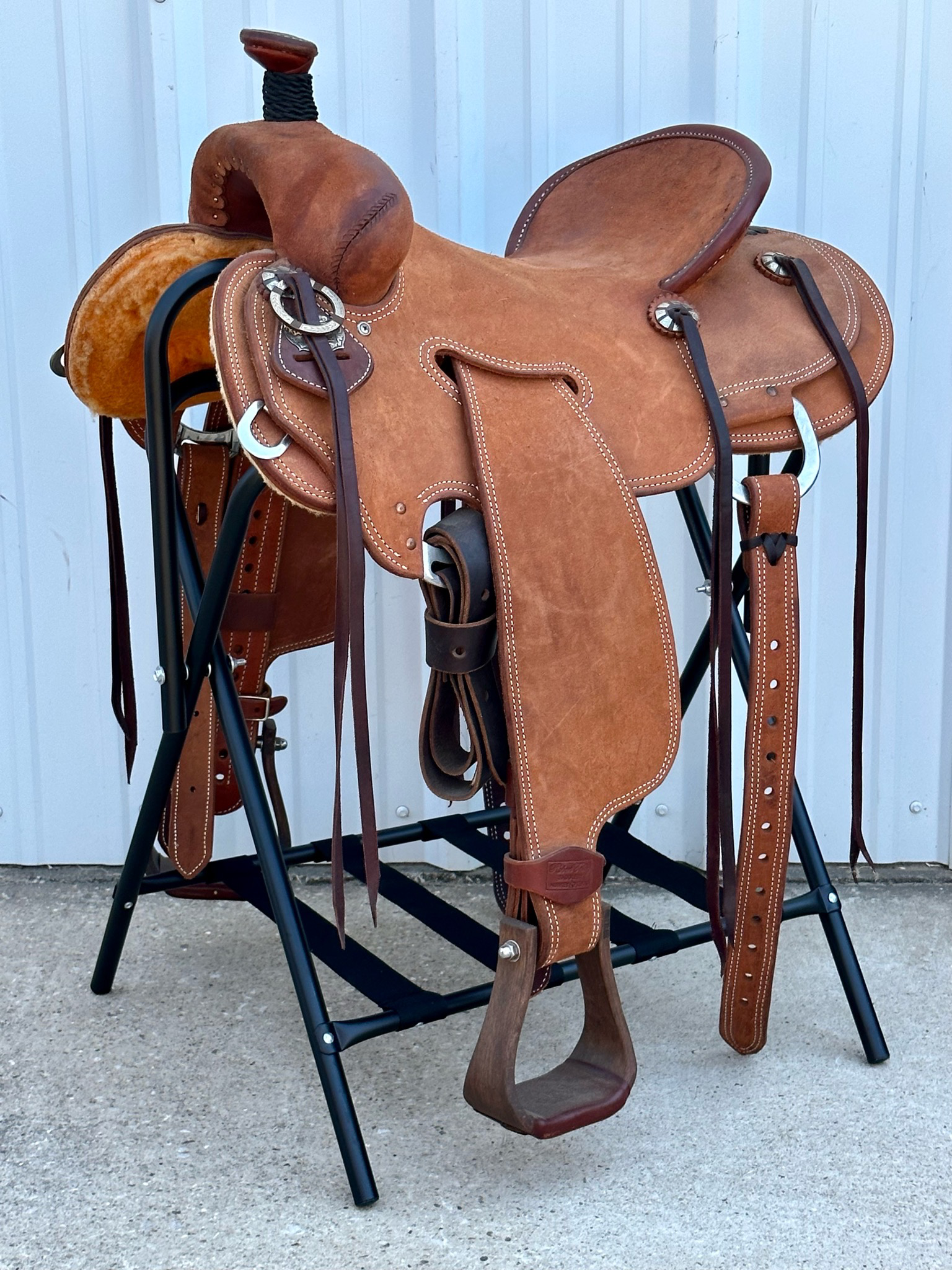 Robert Teskey Elite Strip Down Roping Horse Saddle with a 16- inch Rough Out Seat