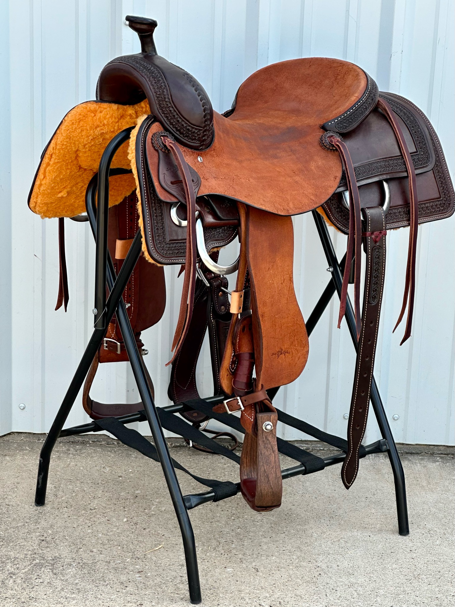 Stuart Rybak CowHorse Saddle with a 16 1/2- inch Rough Out Seat