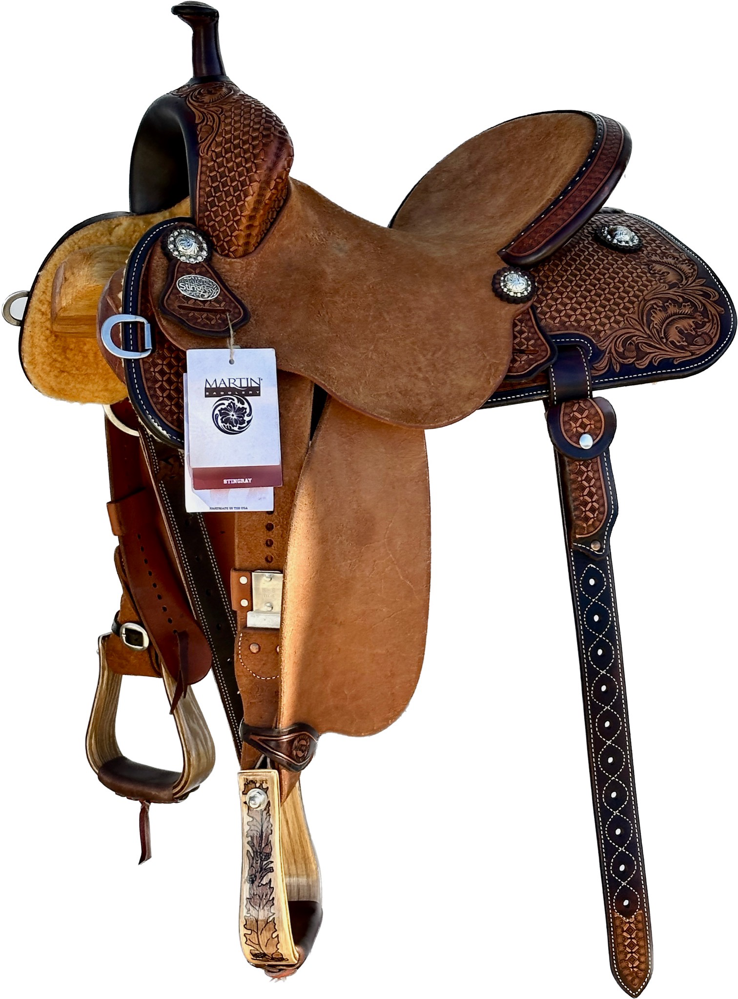 Martin Saddlery Stin Barrel Racing Saddle With A Rough Out Hard Seat