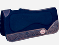 Robert Teskey Moisture Wicking Felt Pad Contoured 1- inch Thickness with Brown Floral,Cactus & Basket Weave Tooled Wear Leathers in Black 1024