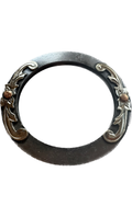 Saddle Ring Metal With Floral Trim