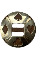 Slotted Concho In With German Silver Trim Card Symbols