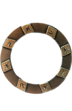 Saddle Ring In Gun Metal With German Silver Trim Eight Bars
