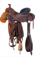 Stuart Rybak CowHorse Saddle with a 14 1/2- inch Pebbled Textured Pebbled Brown Seat Jeremiah Watt 031325