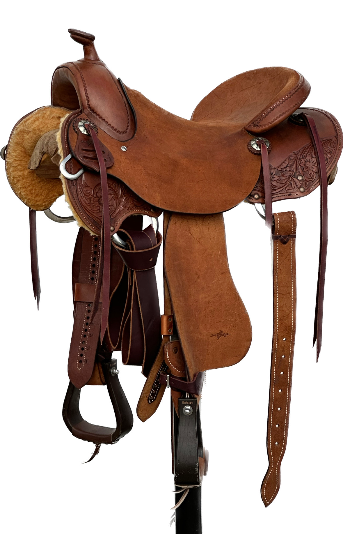 Stuart Rybak CowHorse Saddle with a 15 1/2- inch Rough Out Seat in Medium Finish 042925