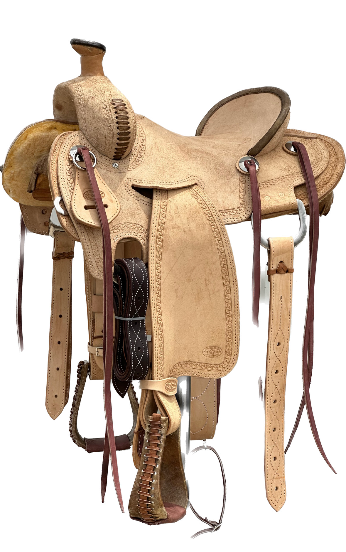Heart O Texas Ranch Roping Horse Saddle With A Rough Out Seat In R. S. 051625