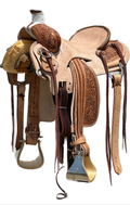 Heart O Texas Will James Roping Horse Saddle With A Rough Out Seat In Finish 052225
