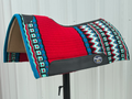 Robert Teskey Elite Wool Top Contoured 1” Memory Felt Bottom Saddle Pad 34”x36” Red