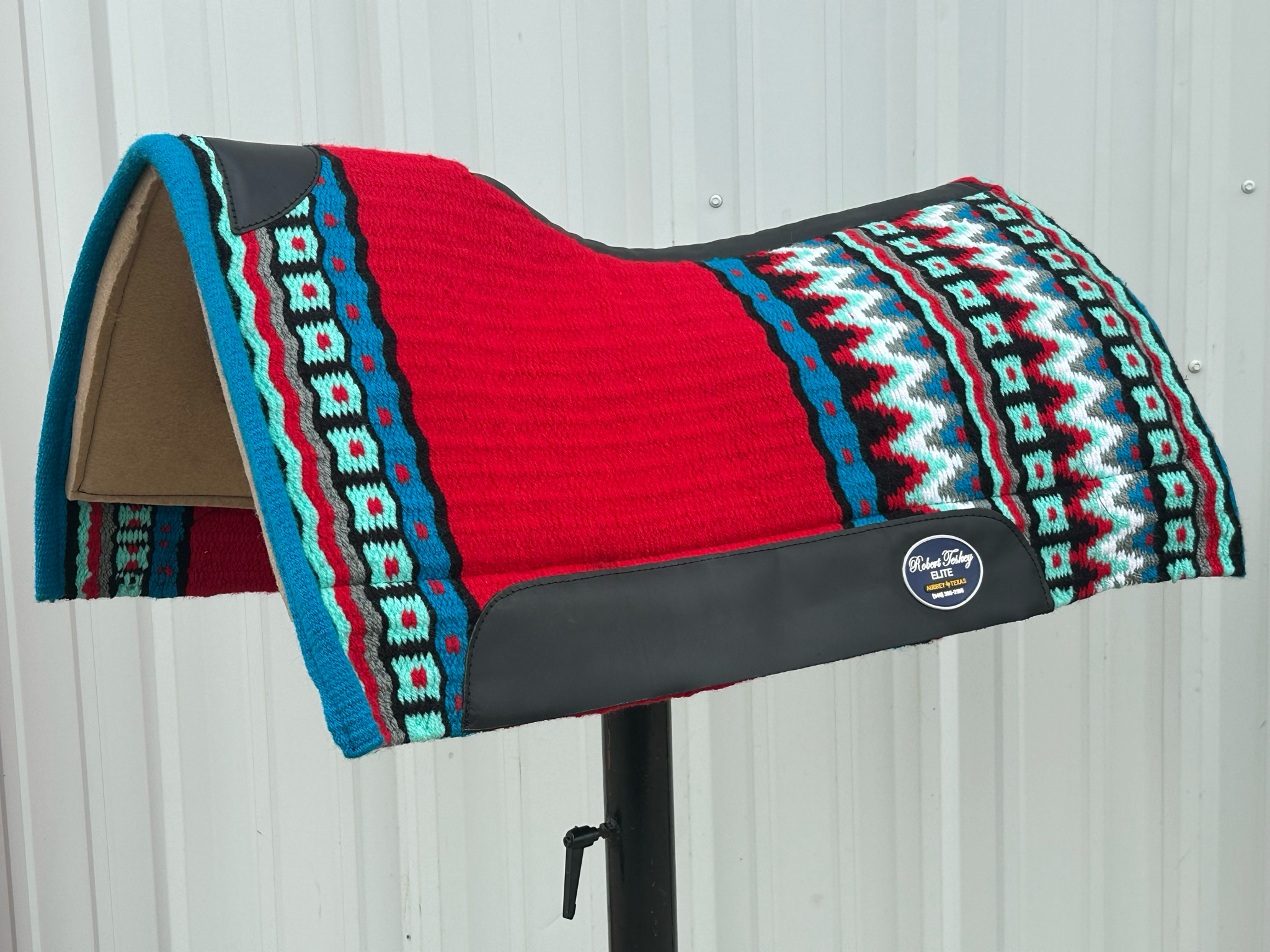 Robert Teskey Elite Wool Top Contoured 1” Memory Felt Bottom Saddle Pad 34”x36” Red