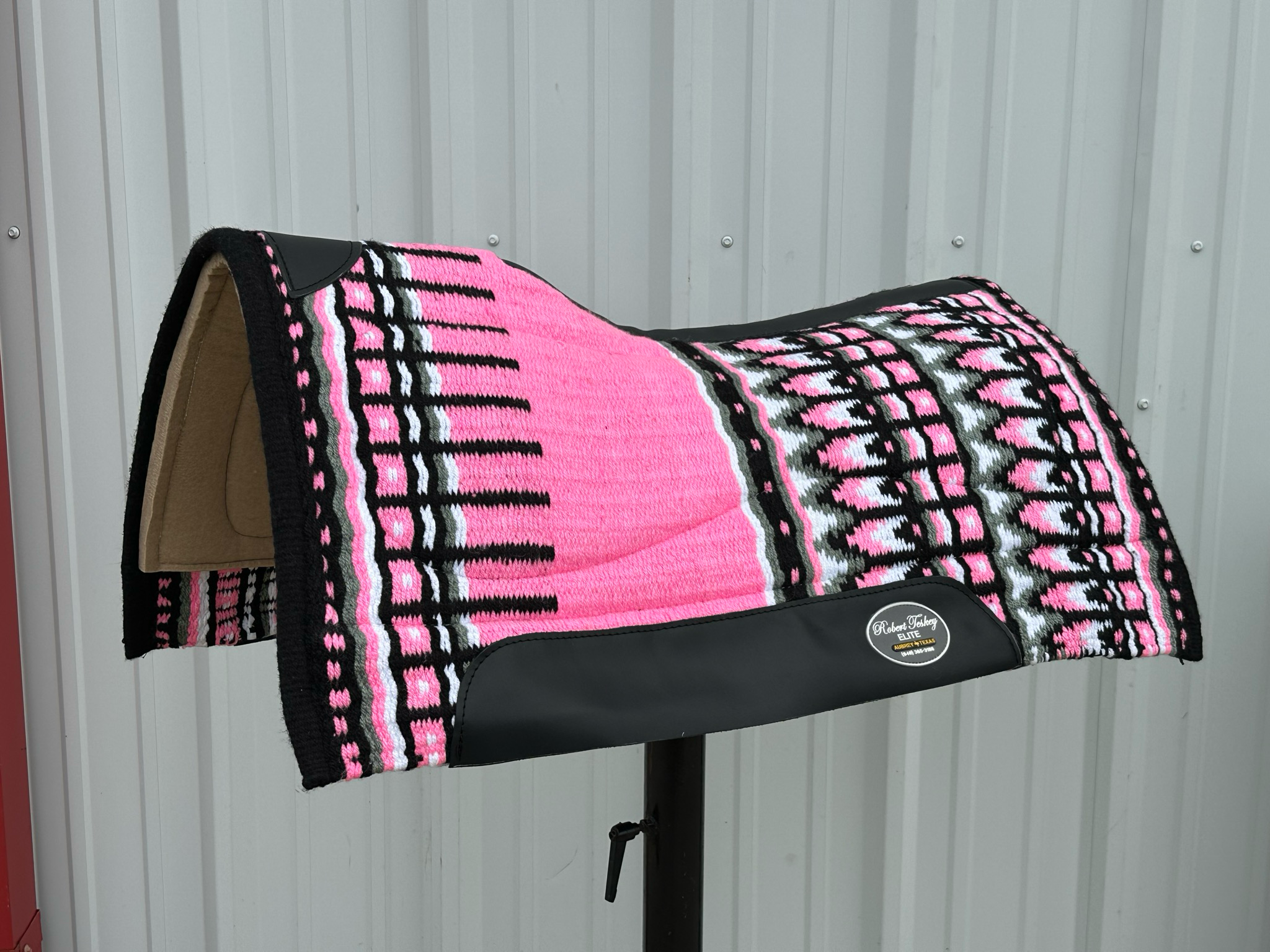 Robert Teskey Elite Wool Top Contoured 1” Memory Felt Bottom Saddle Pad 34”x36” Neon Pink