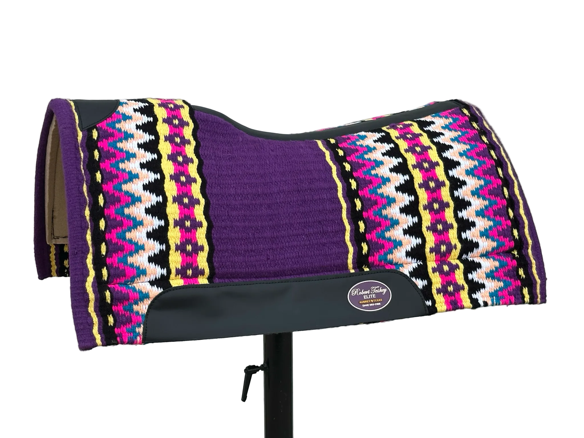 Robert Teskey Elite Wool Top Contoured 1” Memory Felt Bottom Saddle Pad 34”x36” Puple
