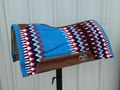 Robert Teskey Elite Wool Top Contoured 1” Memory Felt Bottom Saddle Pad 34”x36” Bright Blue