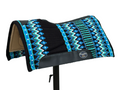 Robert Teskey Elite Wool Top Contoured 1” Memory Felt Bottom Saddle Pad 34”x36” Black and Turqoise
