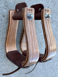 Bell Stirrups in Light Exposed Wood Grain Varnish